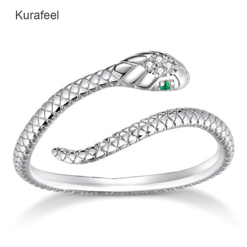 Snake Shape Birthday Party Zircon 925 Sterling Women Ring